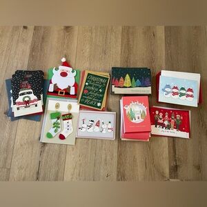 73 christmas cards with envelope, hallmark, papyrus, burgoyne, blank new